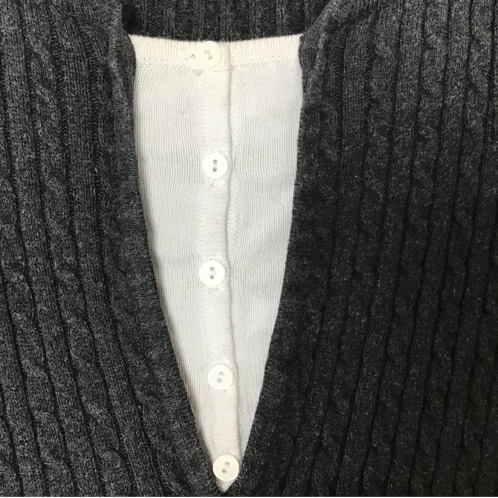 Jean Pierre Sweater Cable Knit Gray Size M - Picture 3 of 7